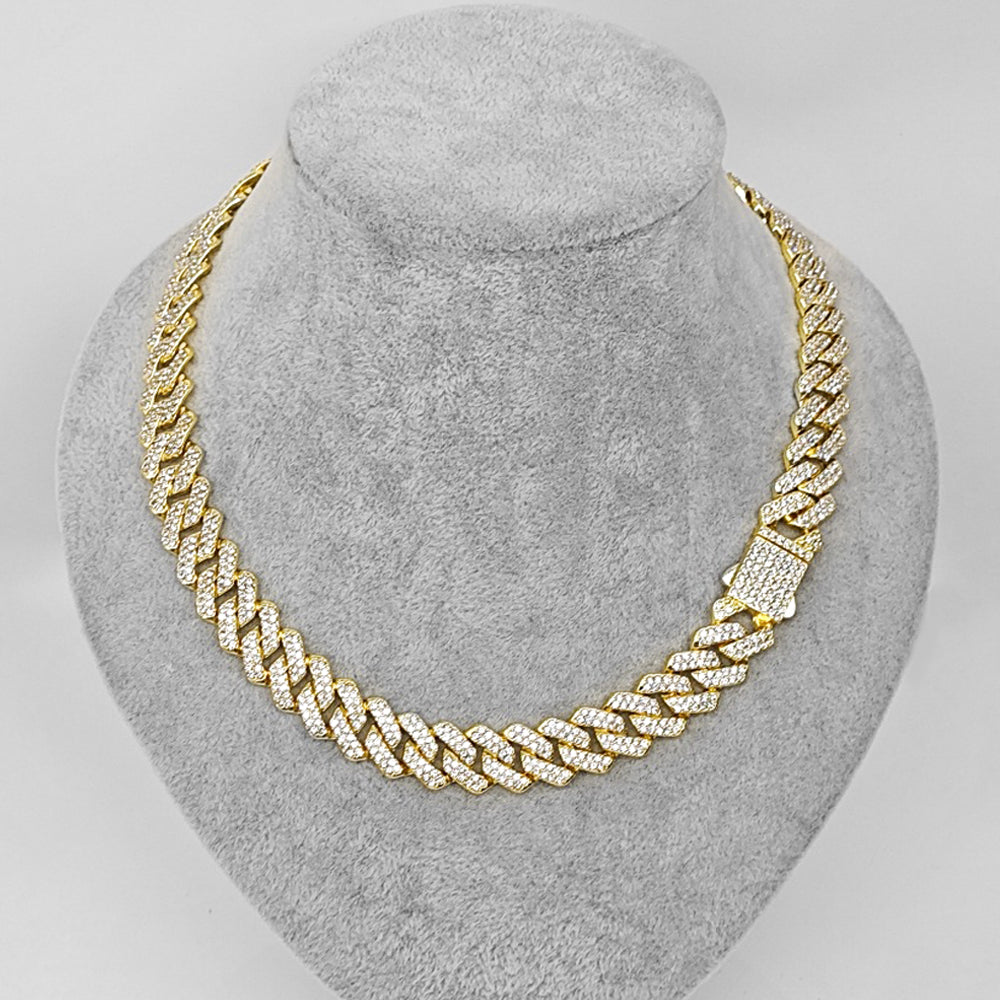 Hip Hop Shiny 15MM Cuban Link Chain Necklace