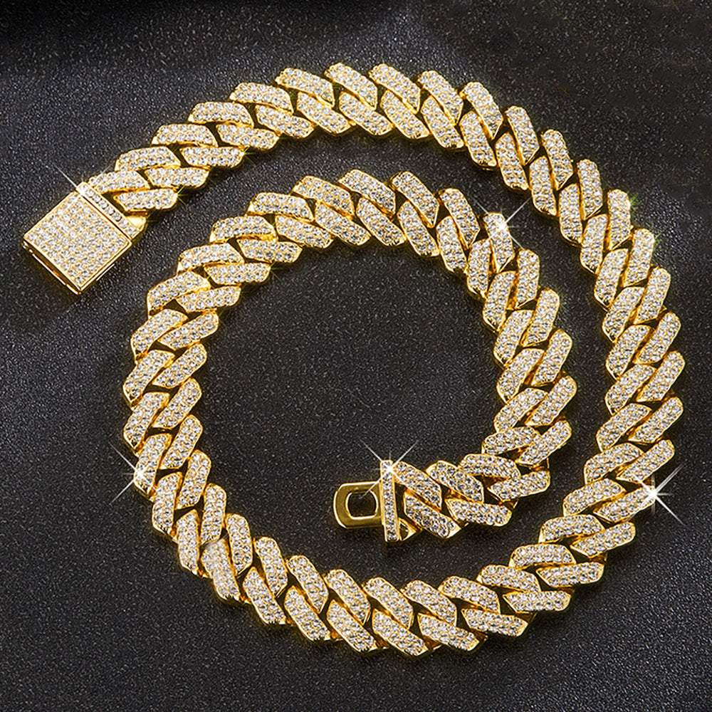 Hip Hop Shiny 15MM Cuban Link Chain Necklace