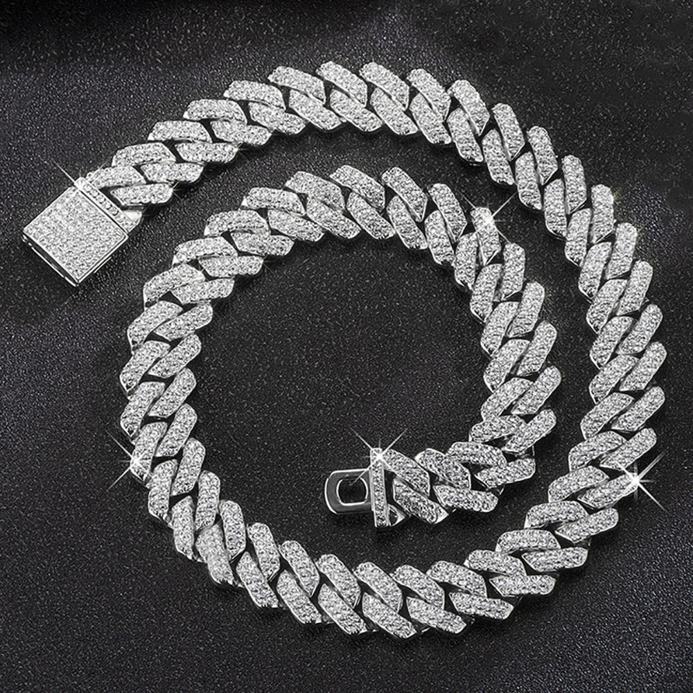Hip Hop Shiny 15MM Cuban Link Chain Necklace