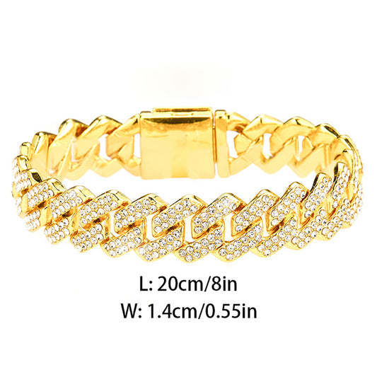 Hip Hop Shiny 15MM Cuban Link Chain Necklace