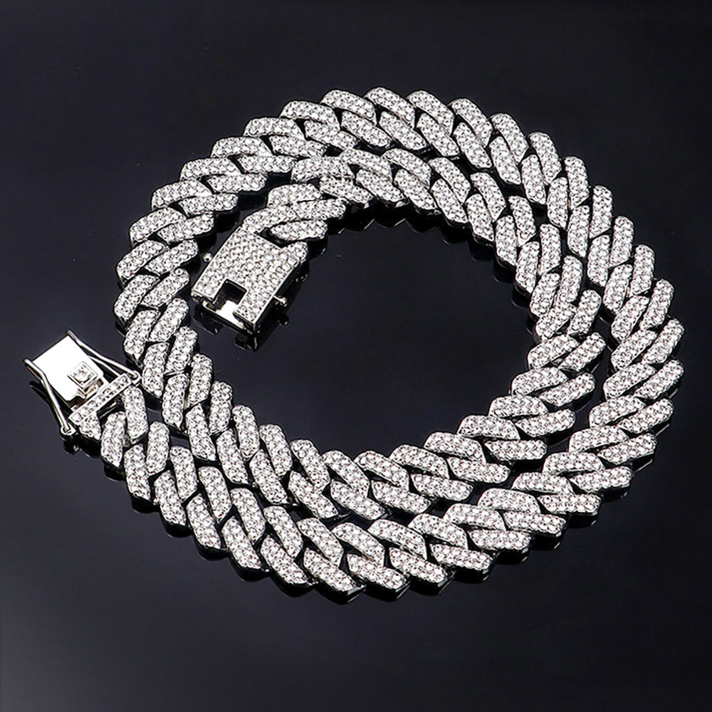 Hip Hop Shiny 15MM Cuban Link Chain Necklace