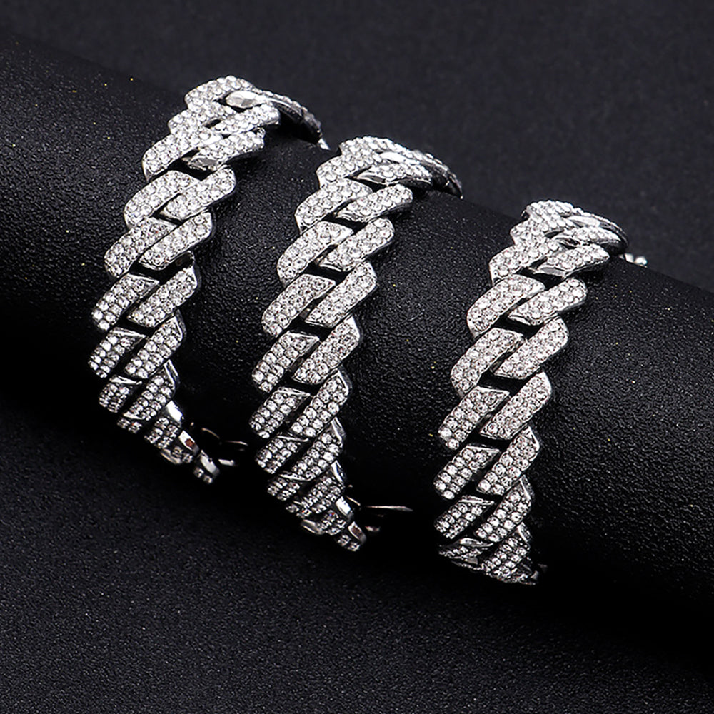 Hip Hop Shiny 15MM Cuban Link Chain Necklace